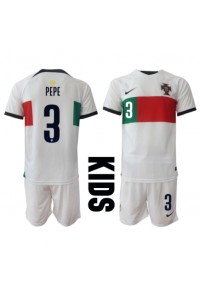 Fotbalové Dres Portugalsko Pepe #3 Dětské Venkovní Oblečení MS 2022 Krátký Rukáv (+ trenýrky)